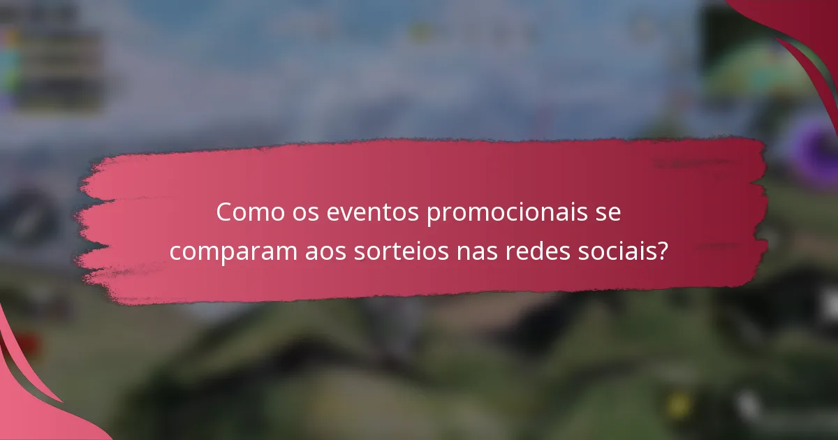 Como os eventos promocionais se comparam aos sorteios nas redes sociais?