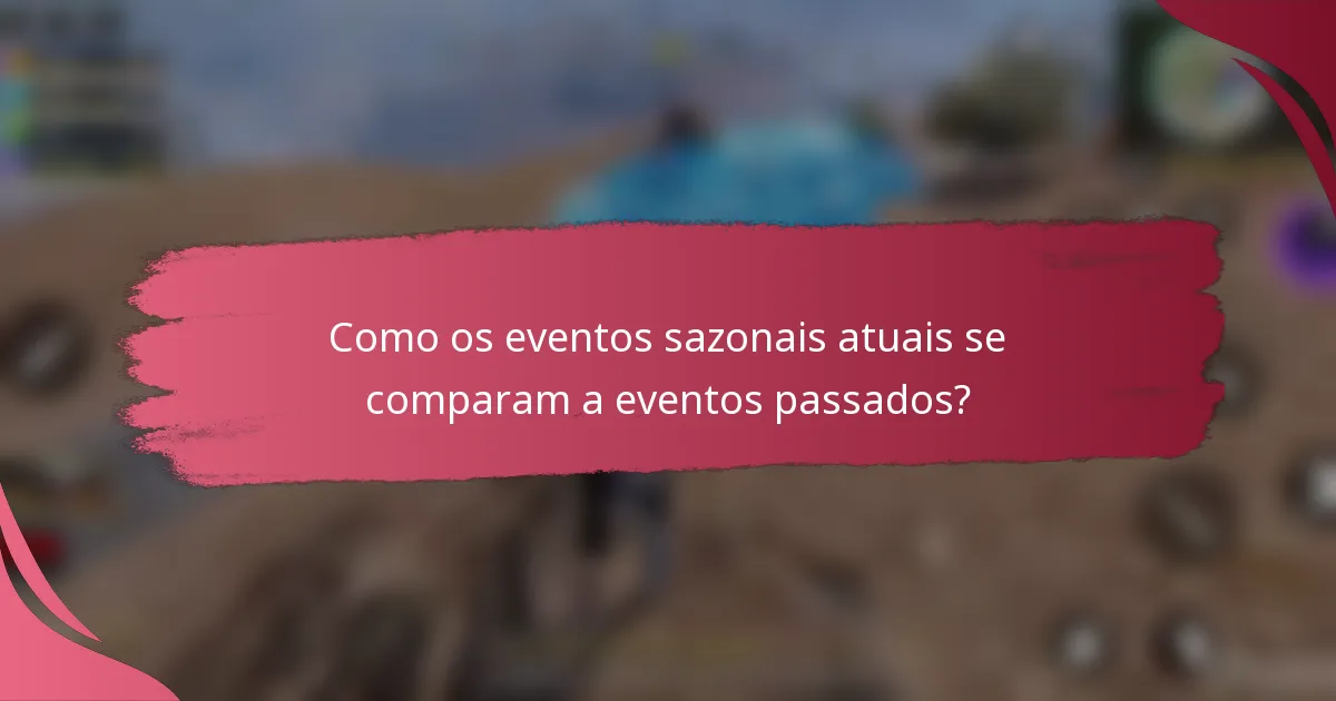 Como os eventos sazonais atuais se comparam a eventos passados?
