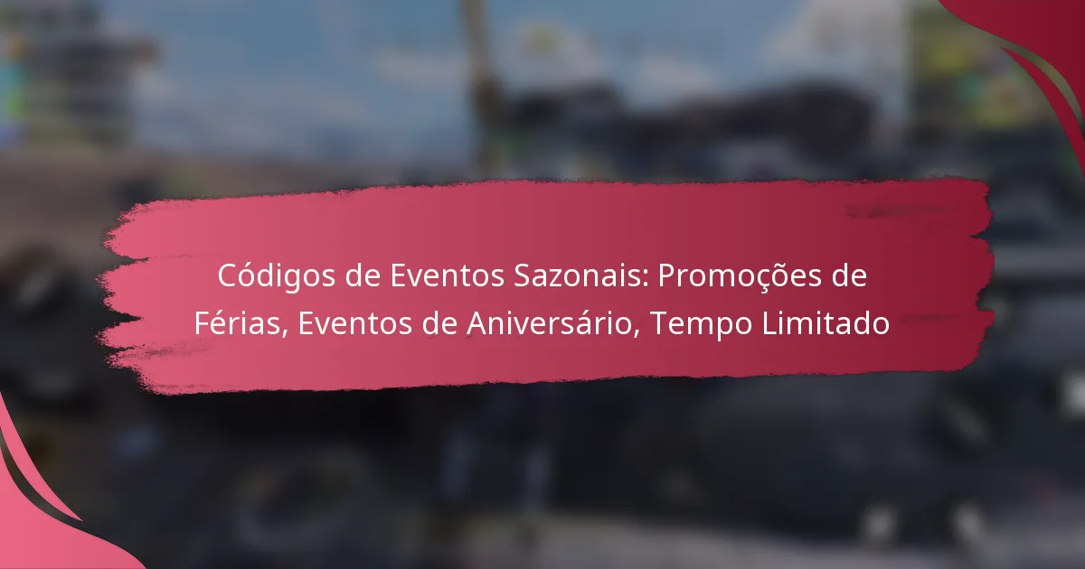 Códigos de Eventos Sazonais: Promoções de Férias, Eventos de Aniversário, Tempo Limitado