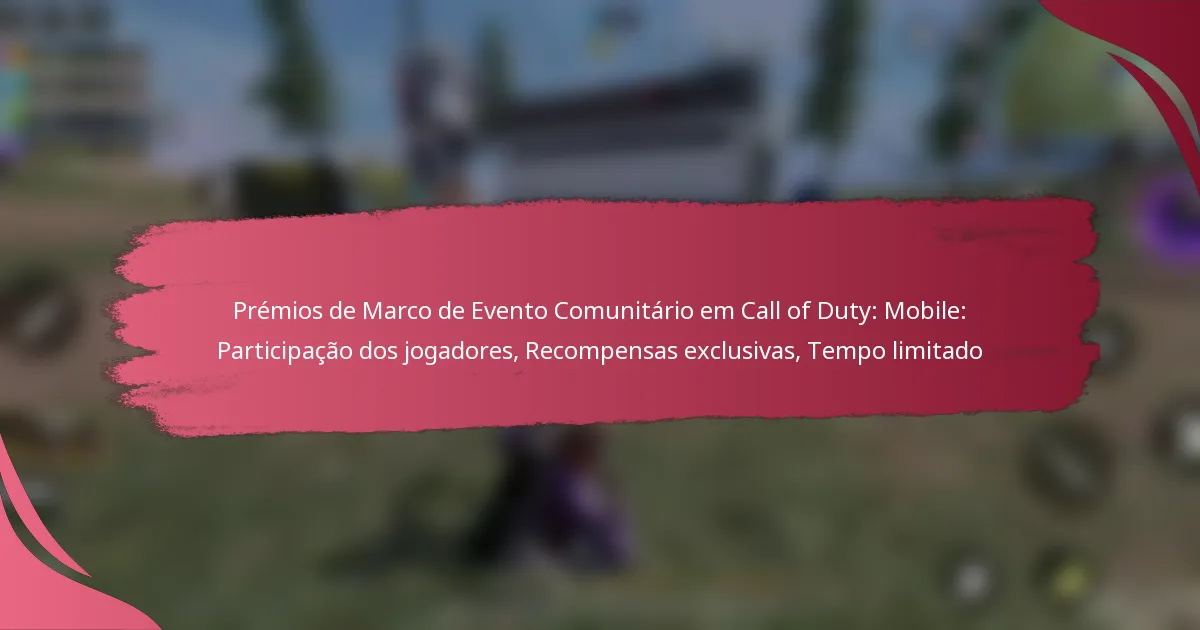 Prémios de Marco de Evento Comunitário em Call of Duty: Mobile: Participação dos jogadores, Recompensas exclusivas, Tempo limitado