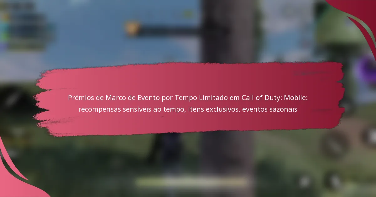 Prémios de Marco de Evento por Tempo Limitado em Call of Duty: Mobile: recompensas sensíveis ao tempo, itens exclusivos, eventos sazonais