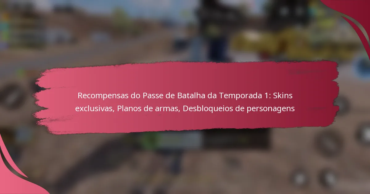 Recompensas do Passe de Batalha da Temporada 1: Skins exclusivas, Planos de armas, Desbloqueios de personagens