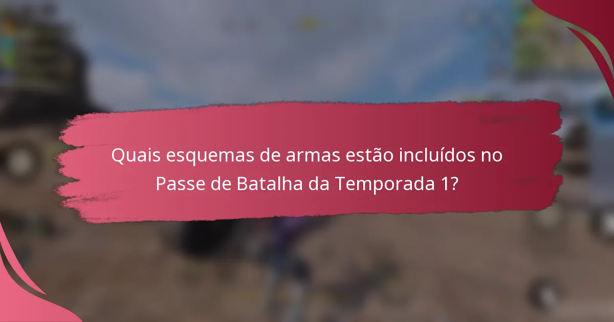 Quais esquemas de armas estão incluídos no Passe de Batalha da Temporada 1?
